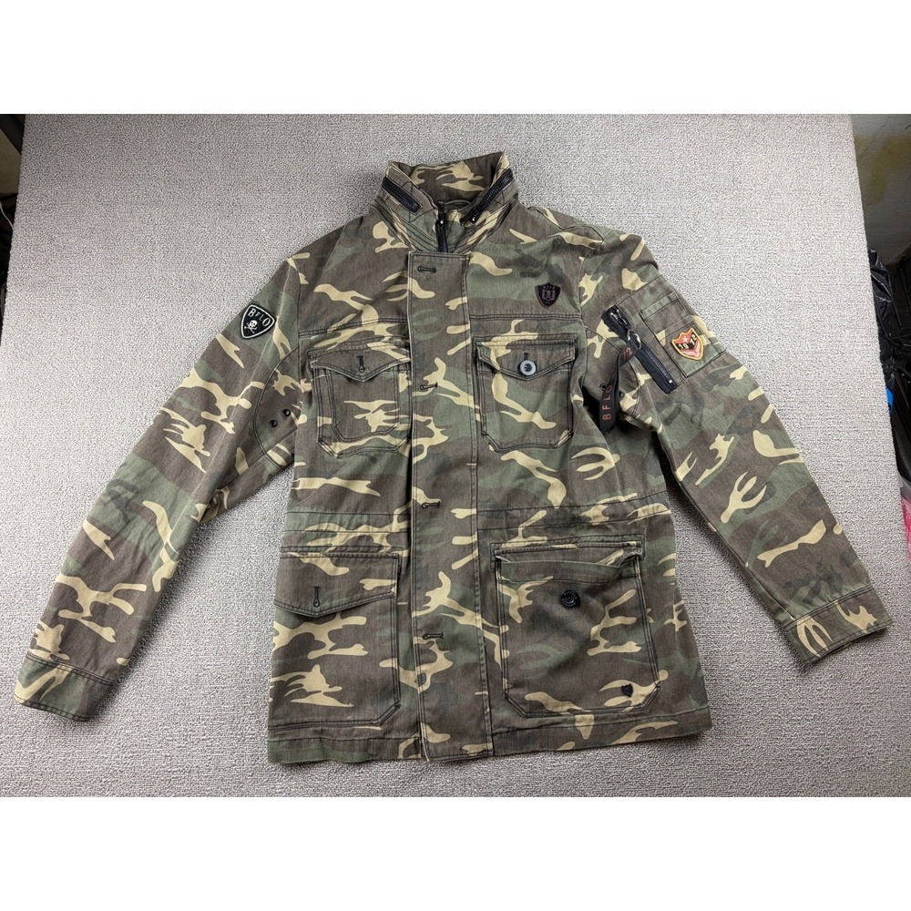 Buffalo David Bitton Military Jacket Men M Multi Color Jabren Camouflage Army